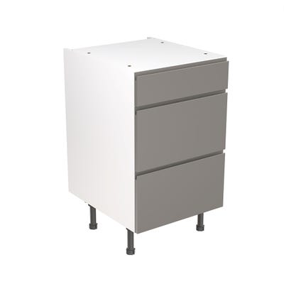 J-Pull Kitchen 3 Drawer Base Unit 500mm Ultra Matt Dust Grey