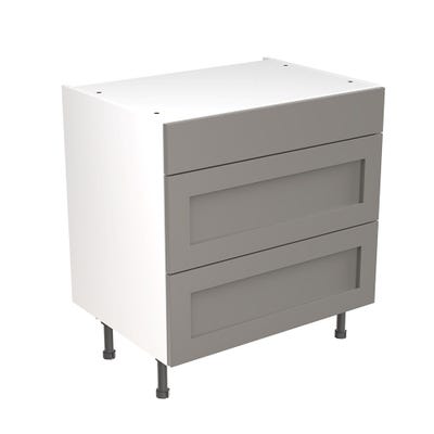 Shaker Kitchen 3 Drawer Base Unit 800mm Ultra Matt Dust Grey