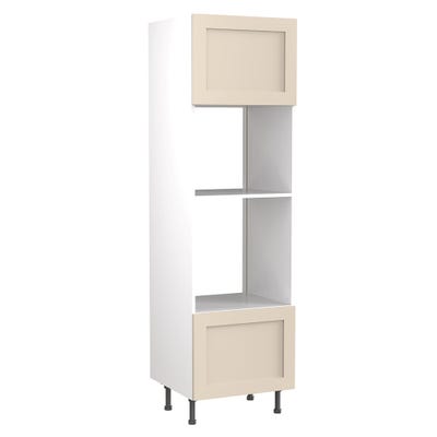 Shaker Tall Single Oven & Microwave Housing Unit Ultra Matt Cashmere