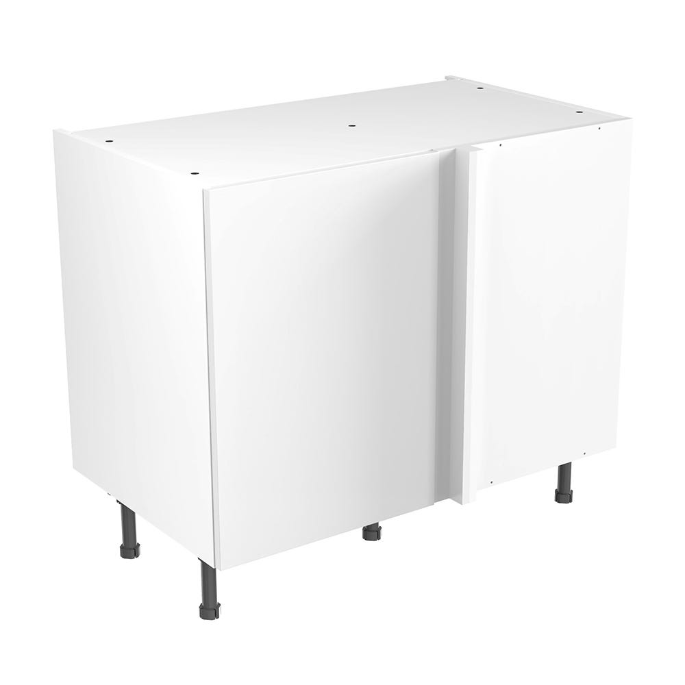 Slab Kitchen Blind Corner Base Unit 1000mm Gloss White