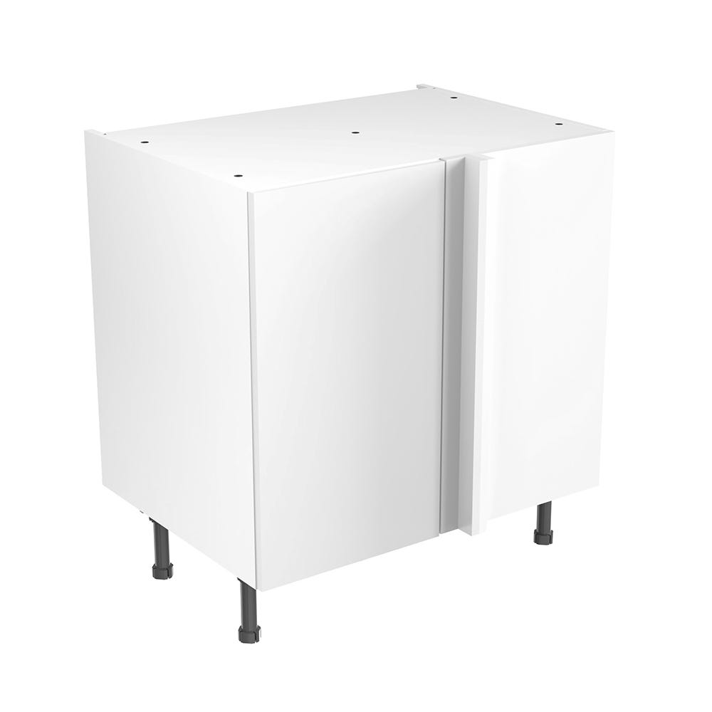 Slab Kitchen Blind Corner Base Unit 800mm Gloss White