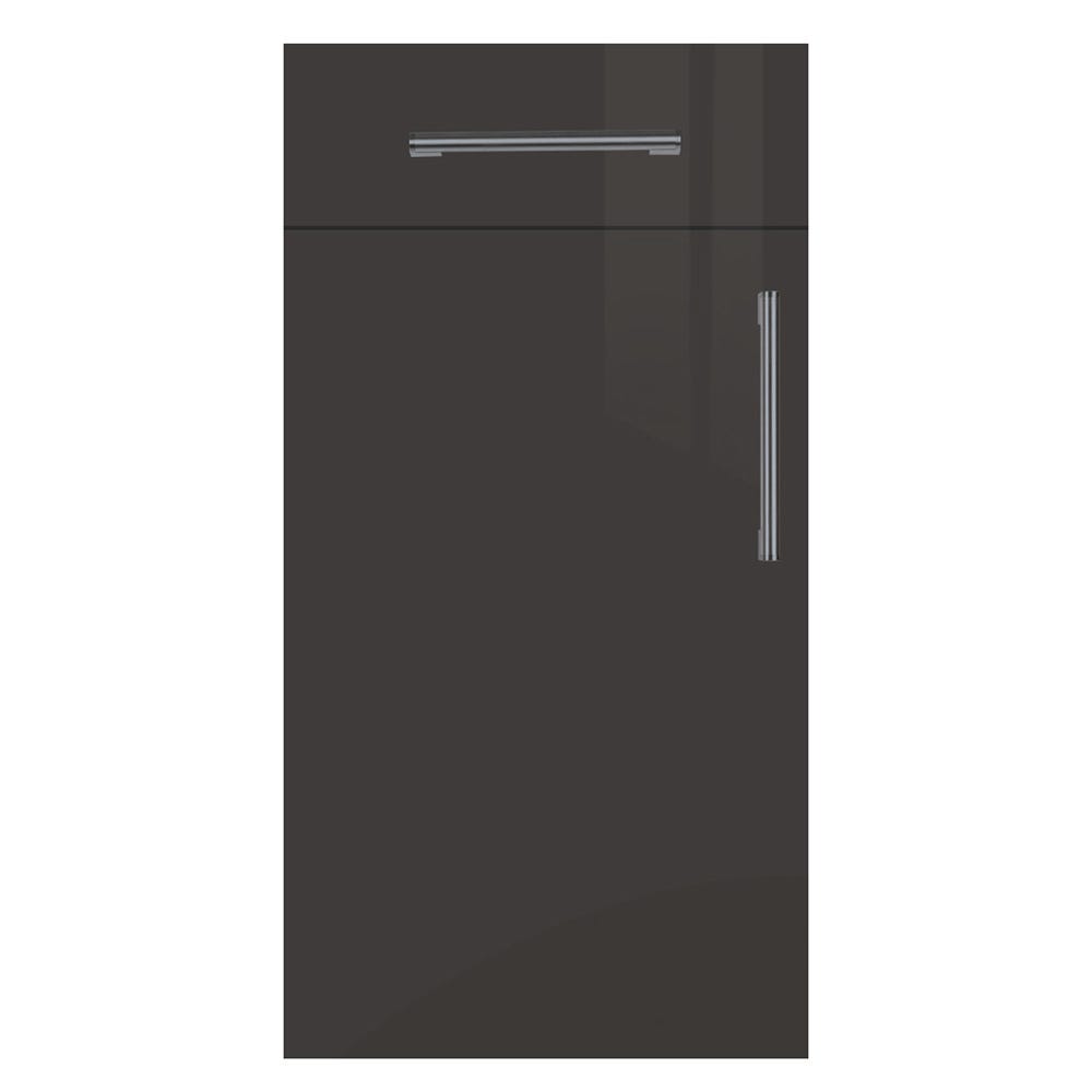 Slab Kitchen Tall Single Oven & Microwave Housing Unit 600mm Gloss Graphite