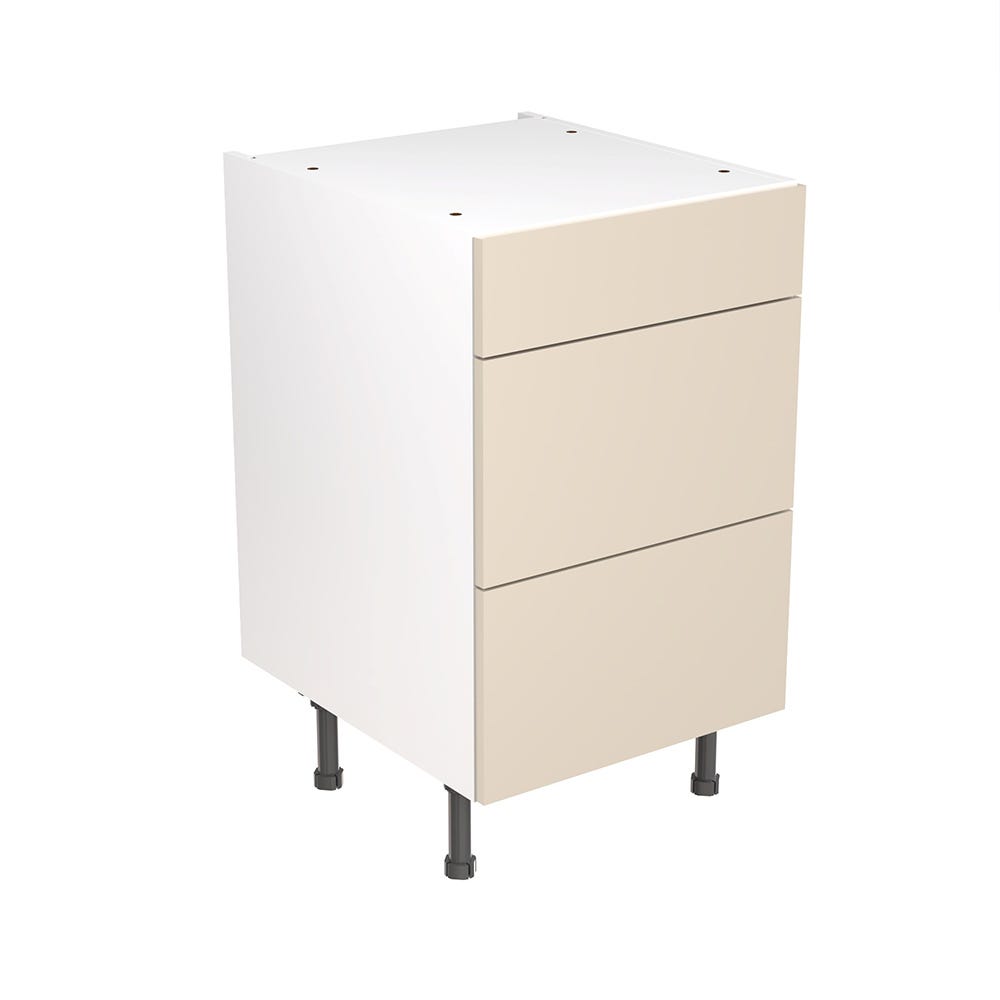 Slab Kitchen 3 Drawer Base Unit 500mm Gloss Cashmere