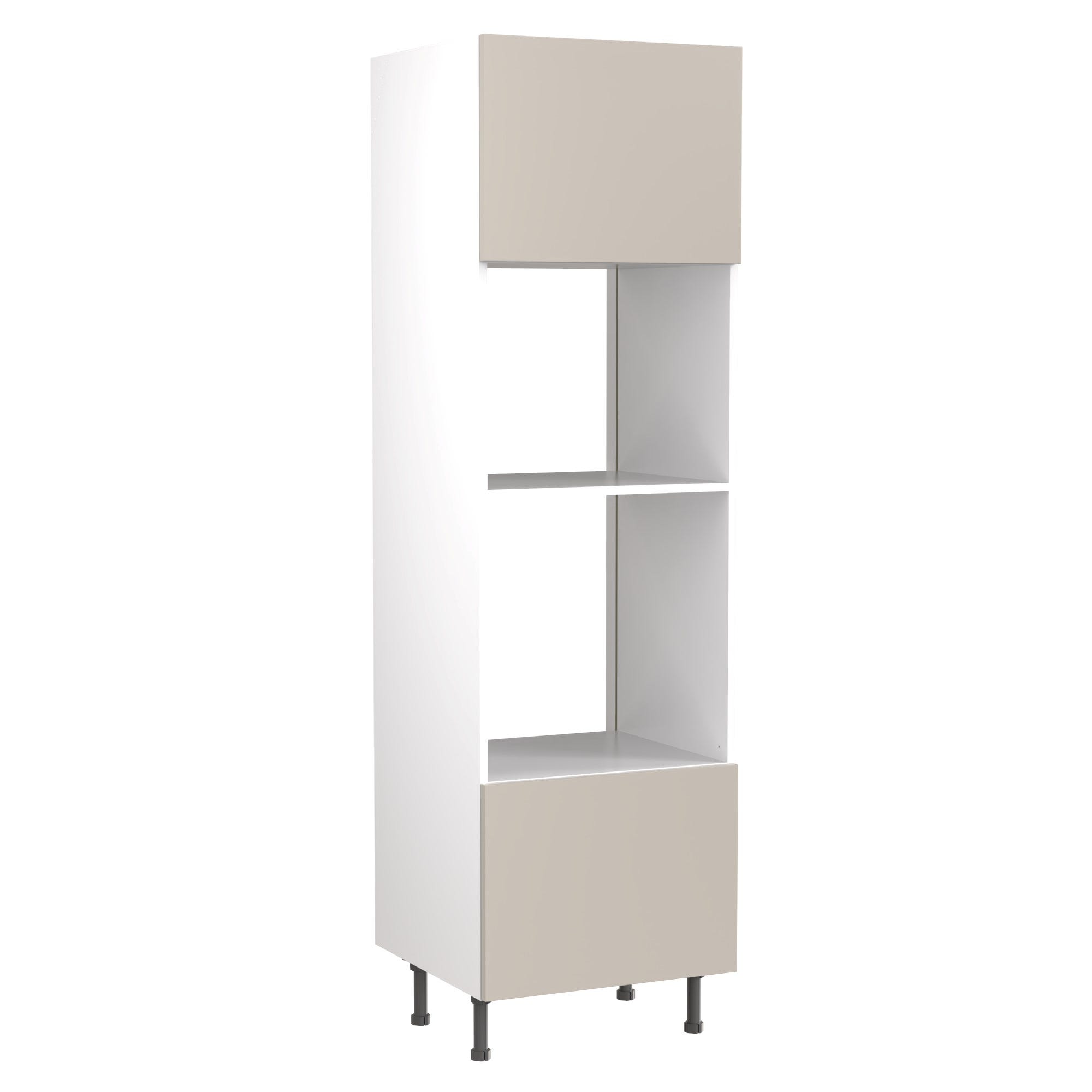 Slab Tall Single Oven & Microwave Housing Unit Ultra Matt Light Grey