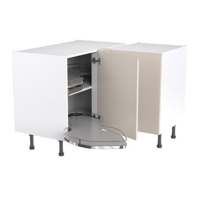 J-Pull Corner Base Unit 1000mm Left Hand Pull-Out Gloss Light Grey