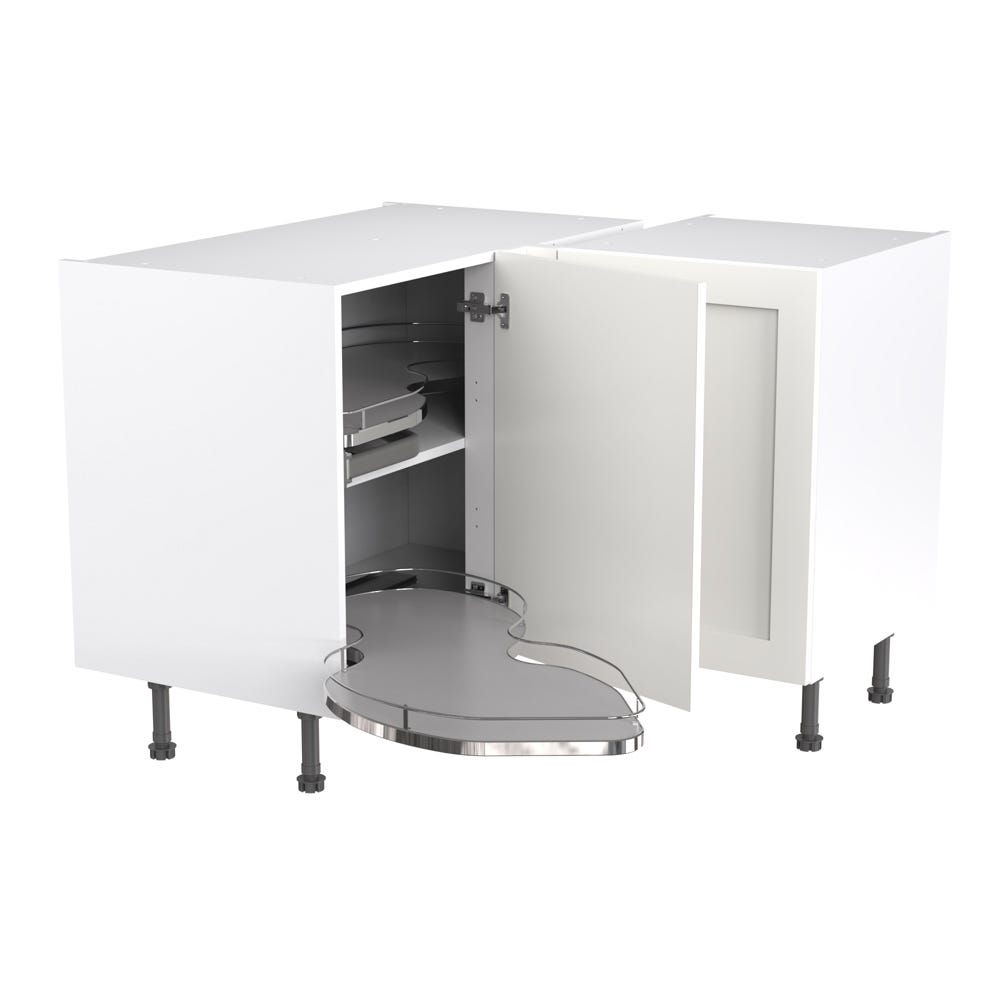 Shaker Corner Base Unit 1000mm Left Hand Pull-Out Ultra Matt White