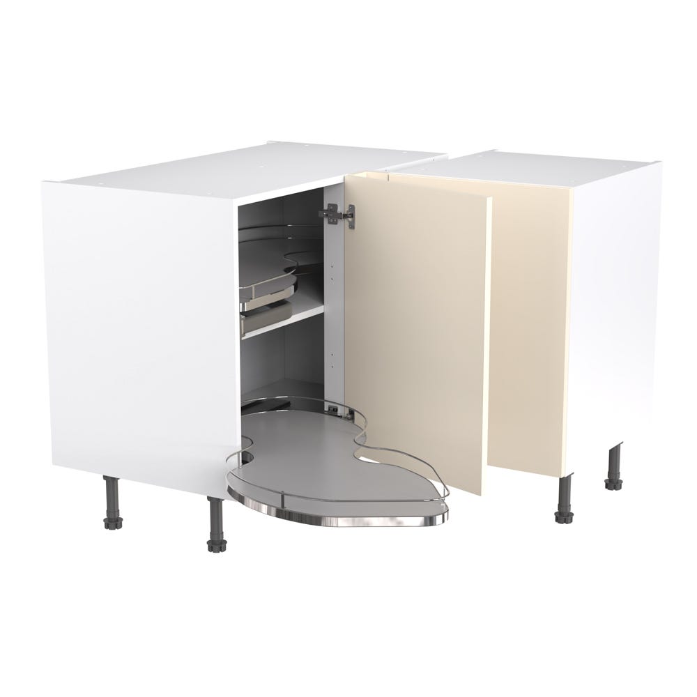 Slab Corner Base Unit 1000mm Left Hand Pull-Out Ultra Matt Cashmere