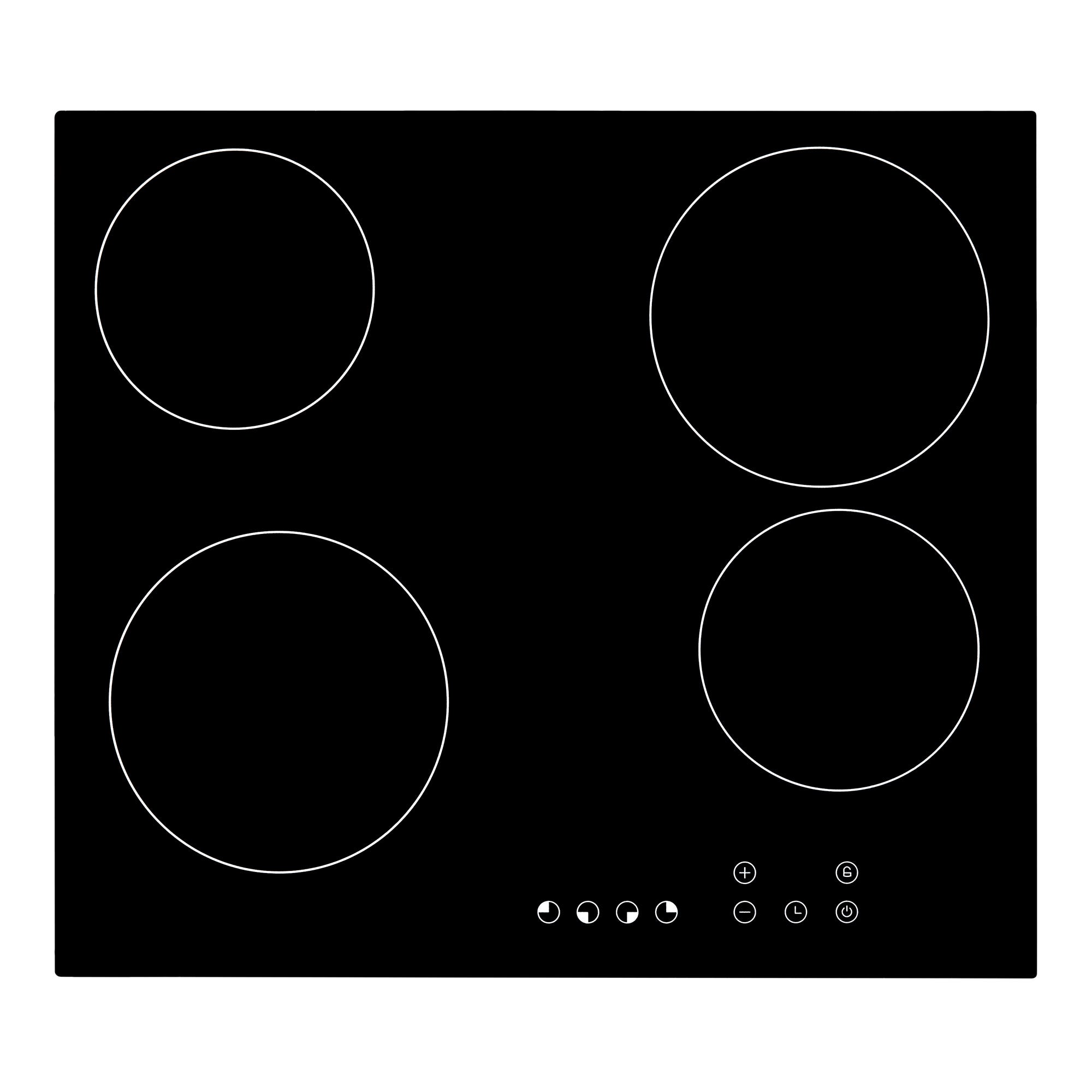 Cookology 60cm 4 Zone Ceramic Hob Black