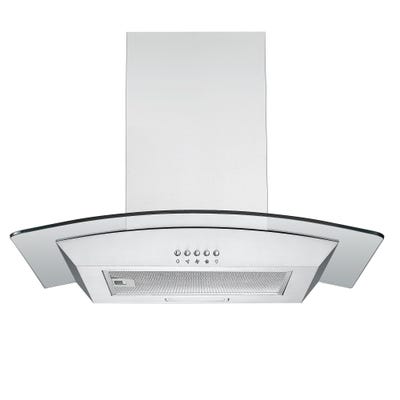 Cookology 60cm Curved Glass Chimney Hood Stainless Steel