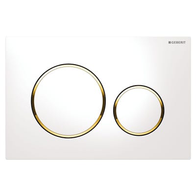 Geberit 115.882.KK.1 Sigma20 Round Dual Flush Plate White/Gold-Plated