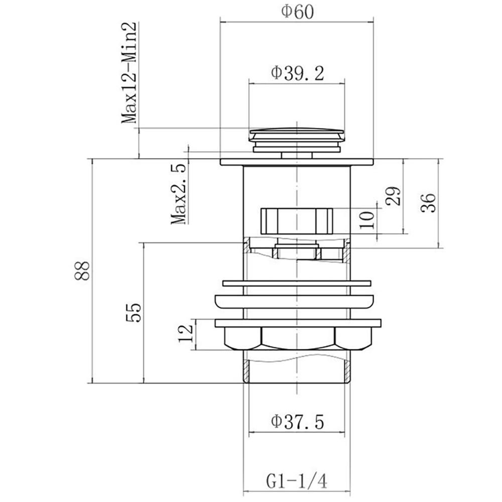 Trisen Click Clack Slotted Basin Waste Black