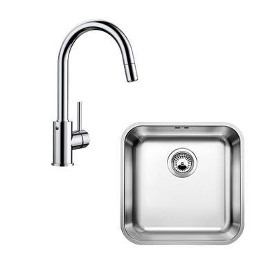 Blanco Supra 400U Undermount Sink & Mida-S Pull-out Tap Bundle