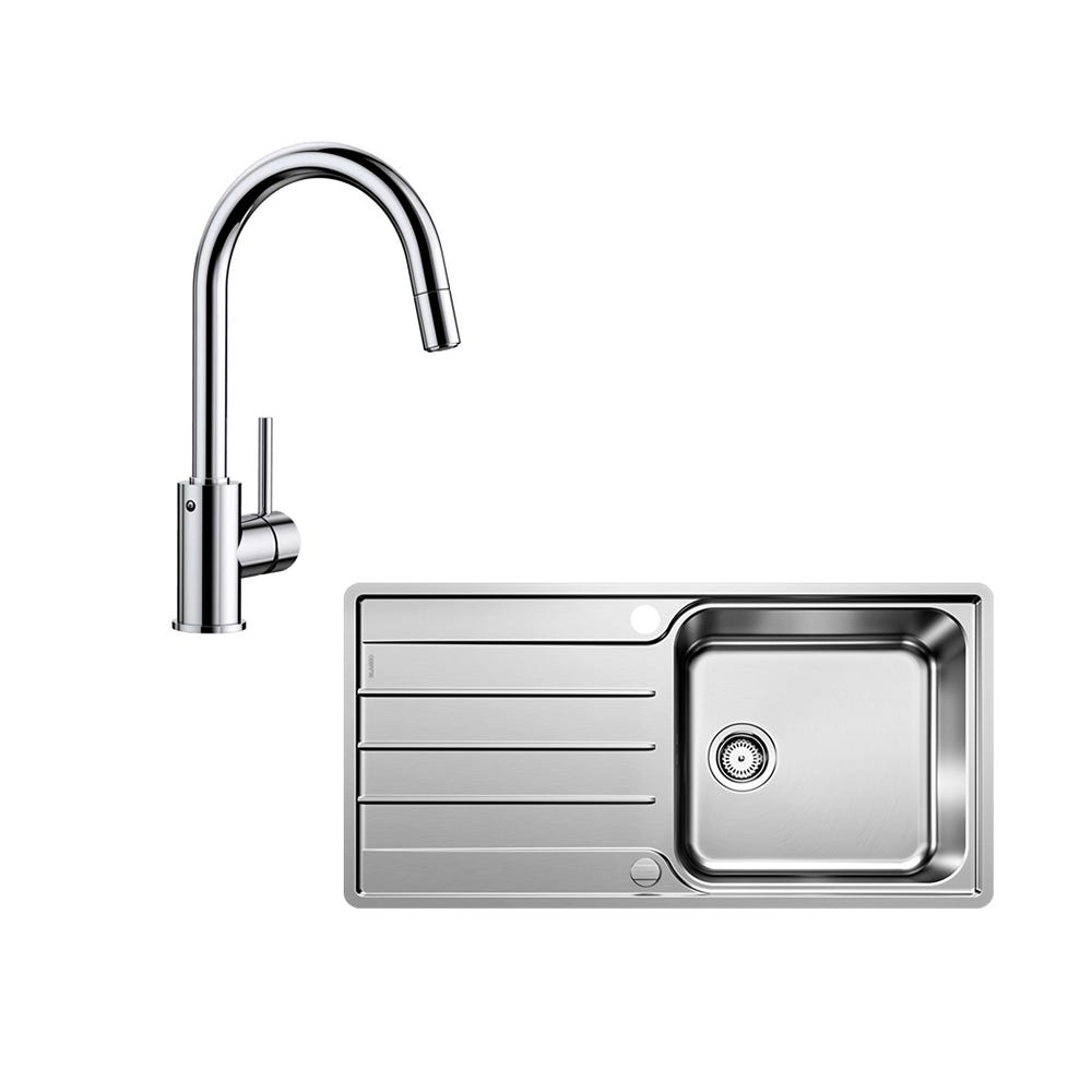 Blanco Lemis XL6S Inset Sink & Mida-S Pull-out Tap Bundle