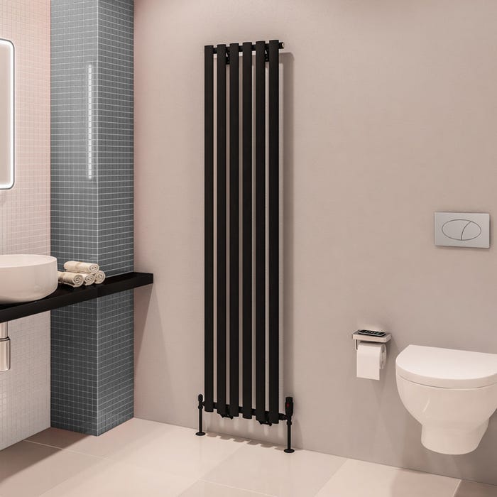 Eastbrook Tunstall Matt Black Radiator 1800 x 420mm