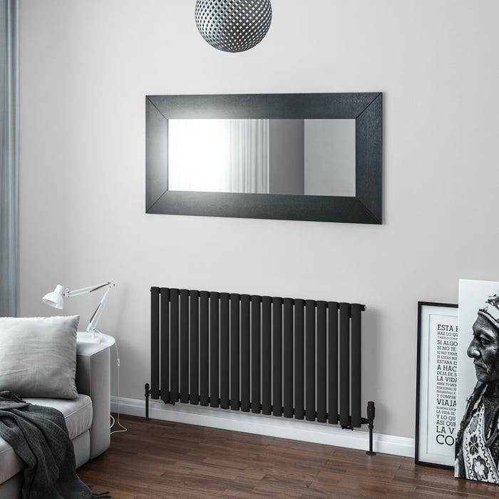 Eastbrook Tunstall Matt Black Radiator 600 x 1179mm