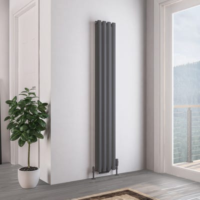 Eastbrook Tunstall Double Matt Anthracite Radiator 1800 x 280mm