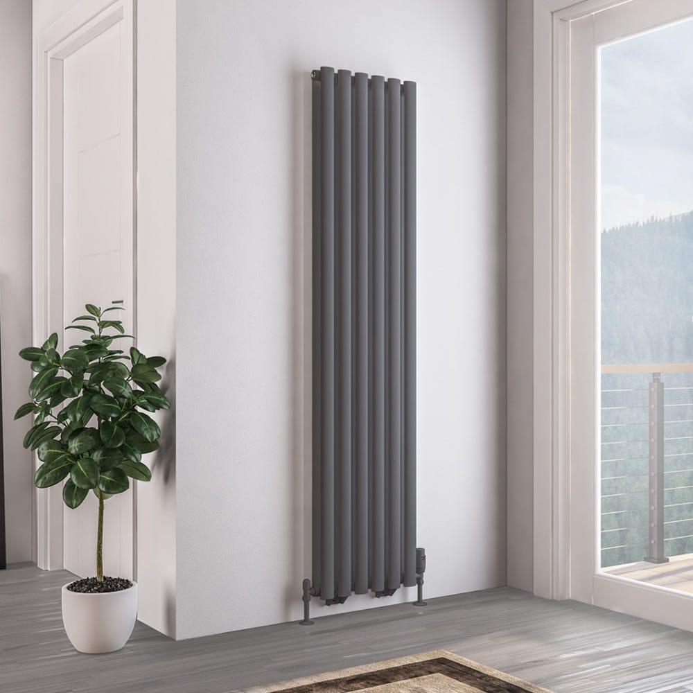 Eastbrook Tunstall Double Matt Anthracite Radiator 1800 x 420mm