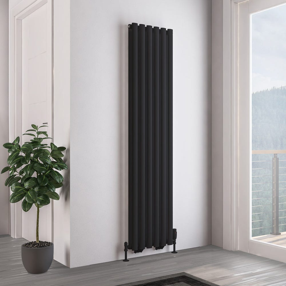 Eastbrook Tunstall Double Matt Black Radiator 1800 x 420mm