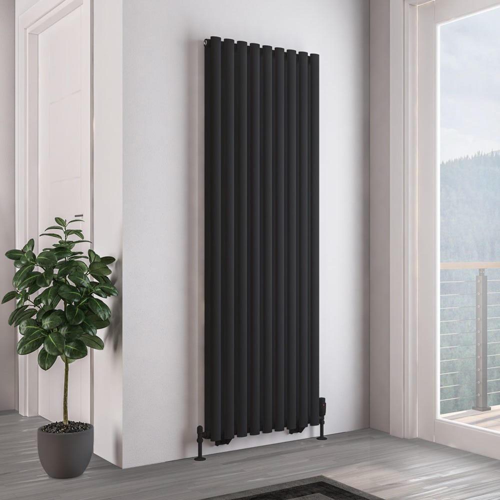 Eastbrook Tunstall Double Matt Black Radiator 1800 x 630mm