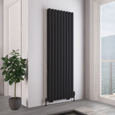 Eastbrook Tunstall Double Matt Black Radiator 1800 x 630mm
