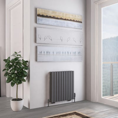 Eastbrook Tunstall Double Matt Anthracite Radiator 600 x 589mm