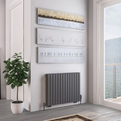 Eastbrook Tunstall Double Matt Anthracite Radiator 600 x 825mm