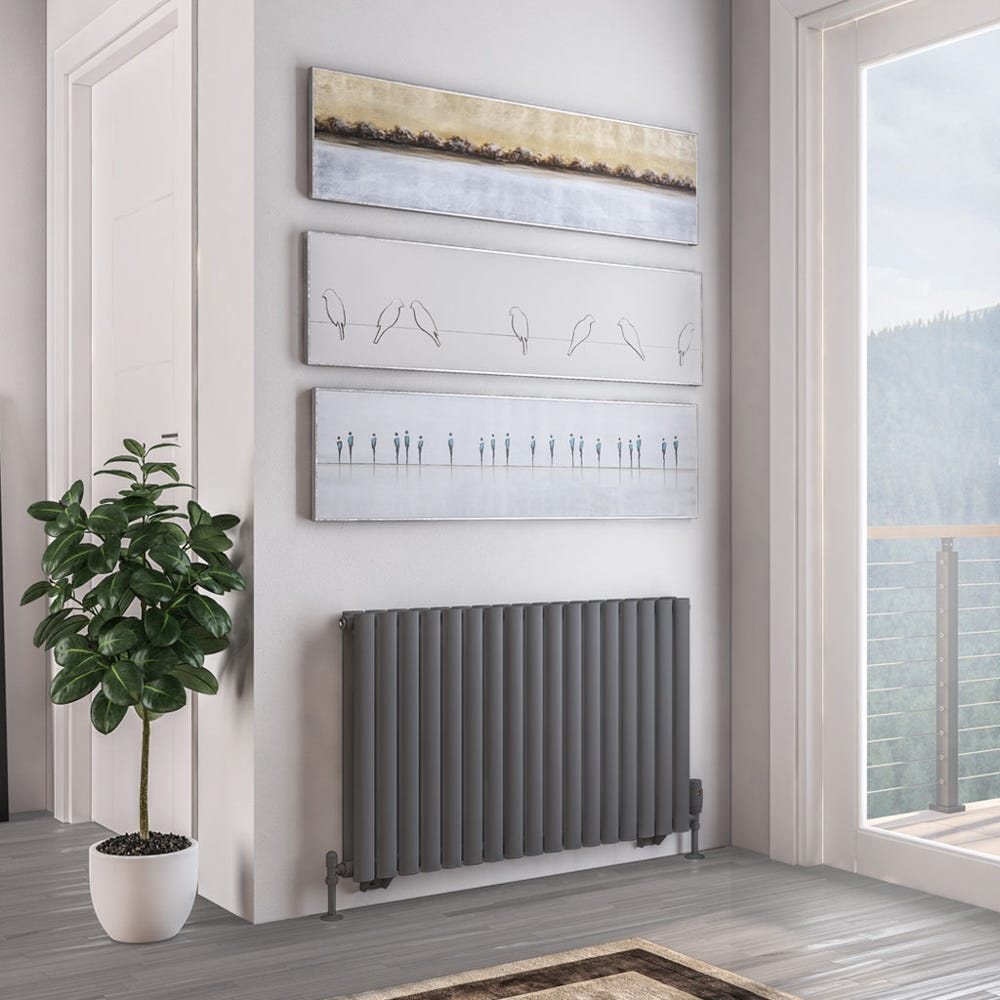 Eastbrook Tunstall Double Matt Anthracite Radiator 600 x 1002mm