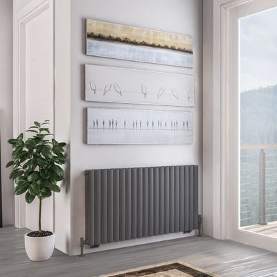 Eastbrook Tunstall Double Matt Anthracite Radiator 600 x 1179mm