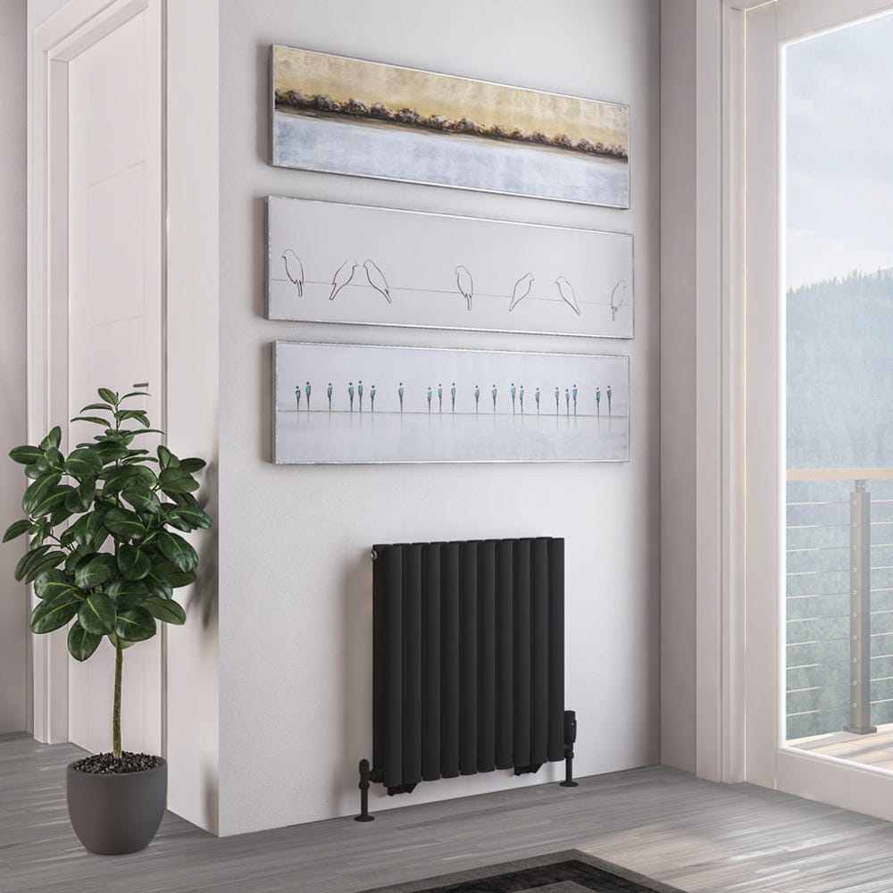 Eastbrook Tunstall Double Matt Black Radiator 600 x 589mm