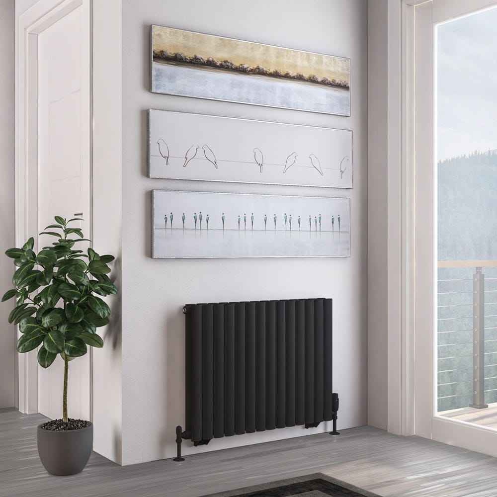 Eastbrook Tunstall Double Matt Black Radiator 600 x 825mm