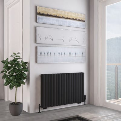 Eastbrook Tunstall Double Matt Black Radiator 600 x 1002mm