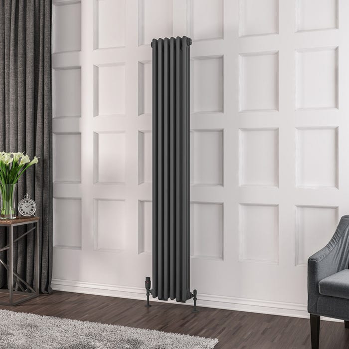 Eastbrook Rivassa Matt Anthracite 3 Column Radiator 1800 x 293mm