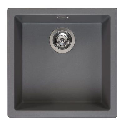 Reginox Amsterdam 40 Granite Composite 1.0 Bowl Kitchen Sink Grey Silvery