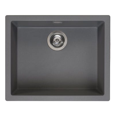 Reginox Amsterdam 50 Granite Composite 1.0 Bowl Kitchen Sink Grey Silvery