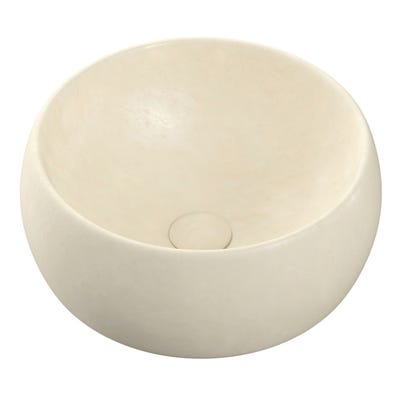 Spa 400mm Round Ceramic Countertop Basin & Waste Stone Effect