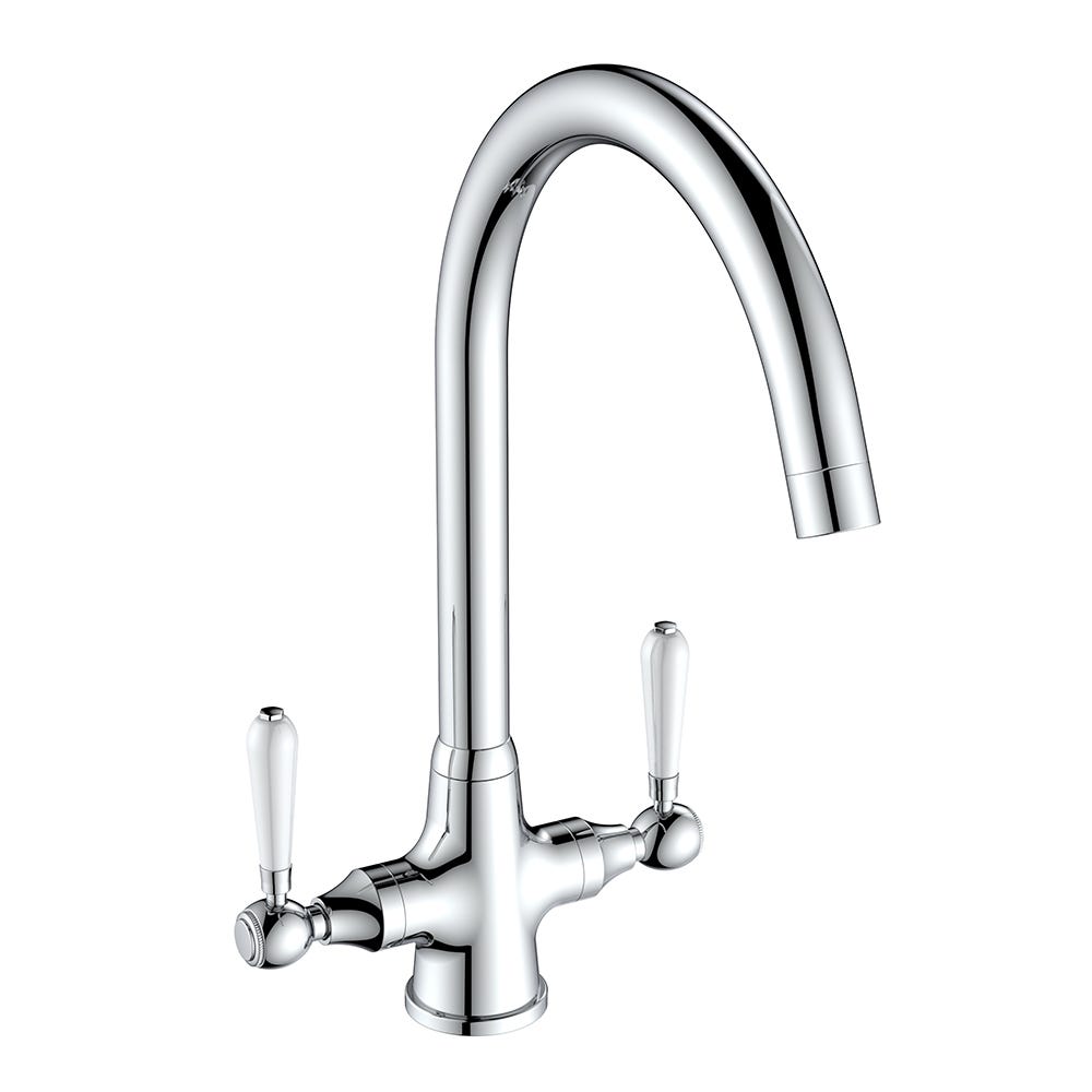 Reginox Elbe II Traditional Dual Lever Kitchen Mixer Tap Chrome