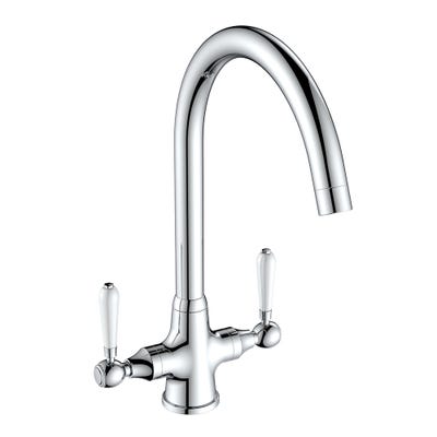 Reginox Elbe II Traditional Dual Lever Kitchen Mixer Tap Chrome