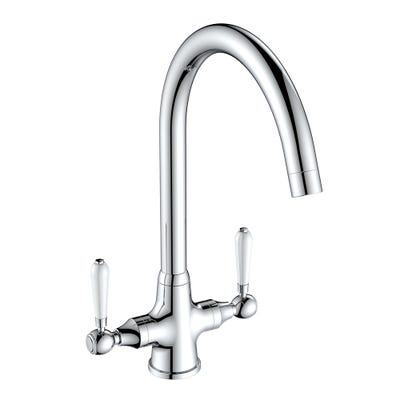 Reginox Elbe II Traditional Dual Lever Kitchen Mixer Chrome