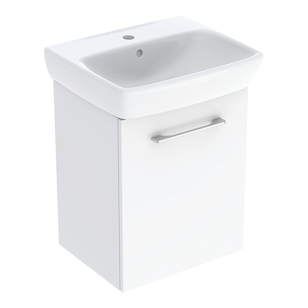Geberit Selnova Square 500mm Basin & Cabinet Set White