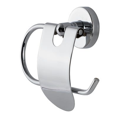 Pro Universal Toilet Roll Holder with Cover Chrome
