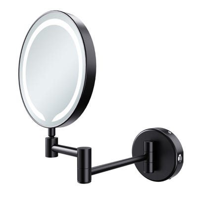 Gioia Round Cosmetic Shaving Mirror Matt Black