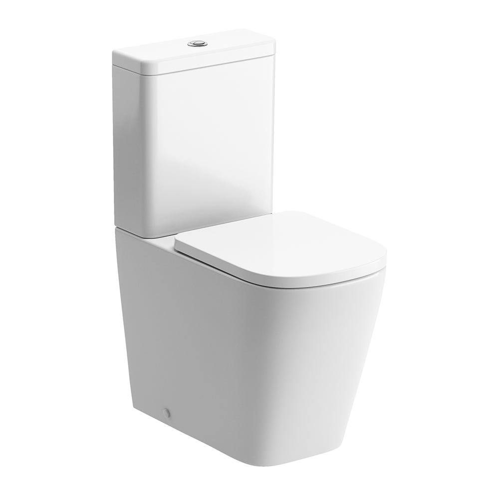 Torino Fully Shrouded Short Projection Close Coupled Toilet & Soft Close Seat