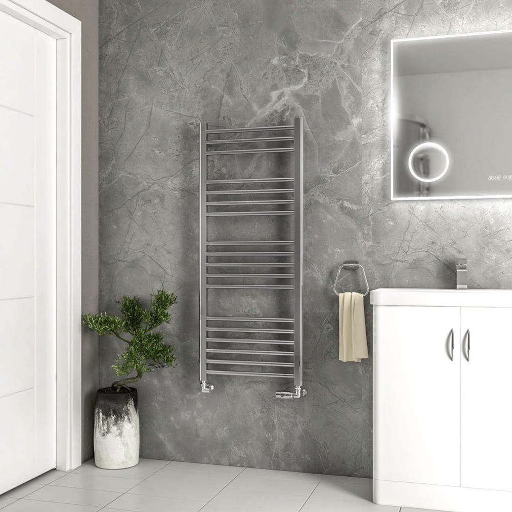 Eastbrook Wendover Polished Steel Straight Towel Radiator 1200 x 500mm