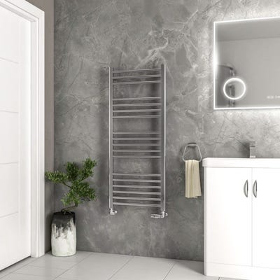 Eastbrook Wendover Polished Steel Straight Towel Radiator 1200 x 500mm