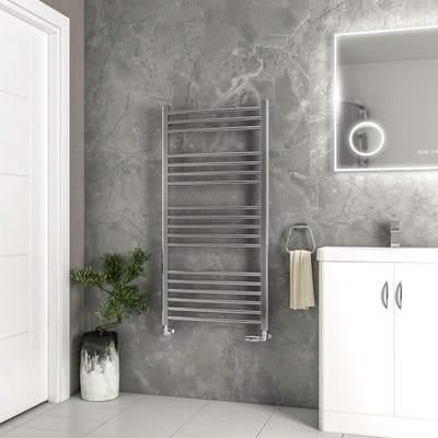 Eastbrook Wendover Polished Steel Straight Towel Radiator 1200 x 600mm