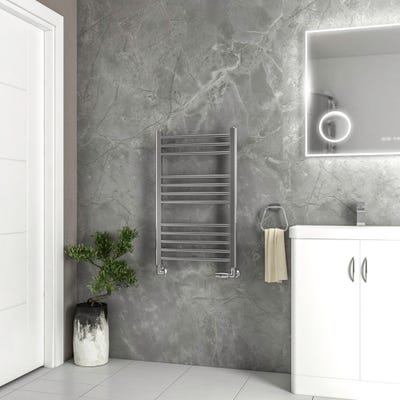 Eastbrook Wendover Polished Steel Straight Towel Radiator 800 x 500mm