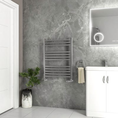 Eastbrook Wendover Polished Steel Straight Towel Radiator 800 x 600mm