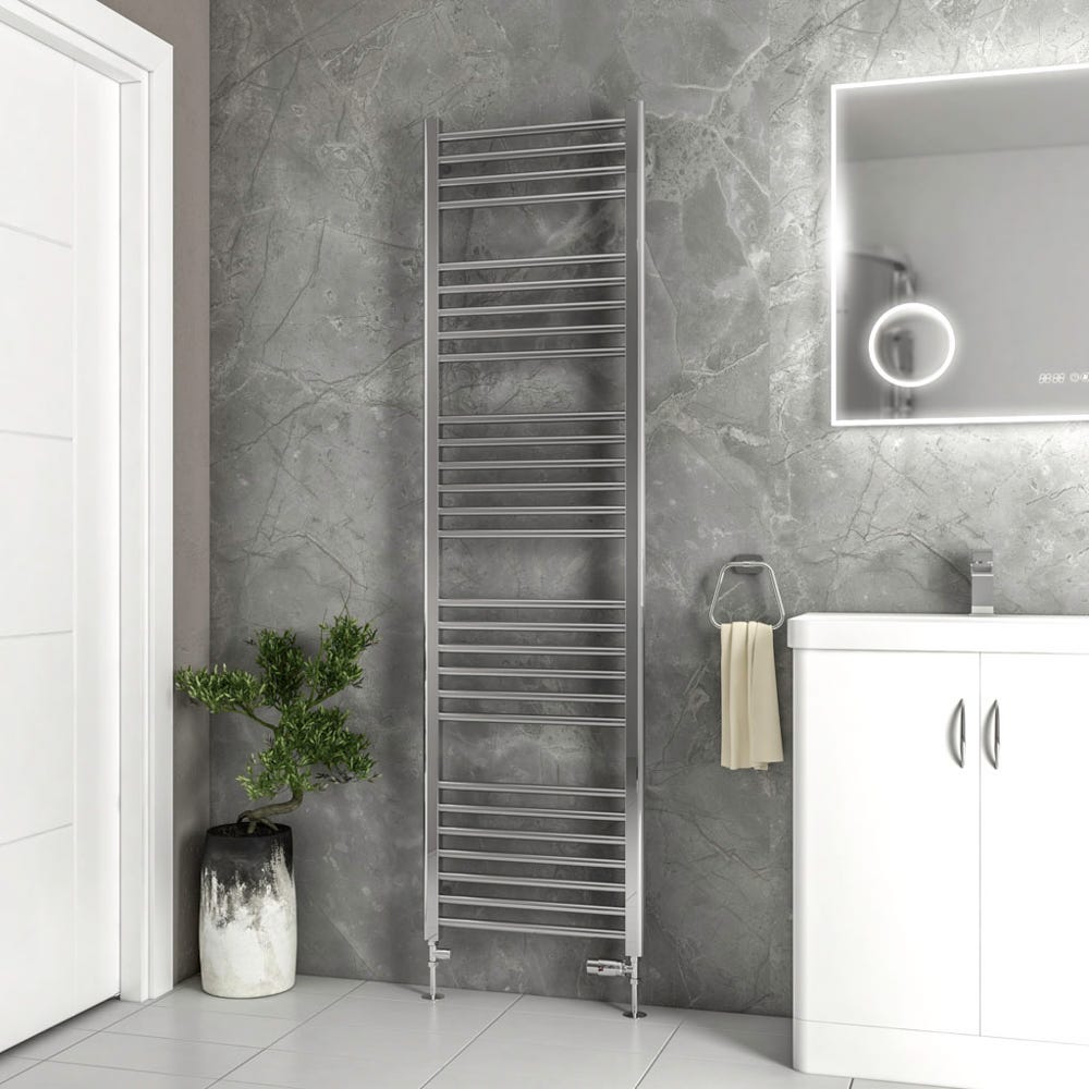 Eastbrook Wendover Polished Steel Straight Towel Radiator 1800 x 500mm