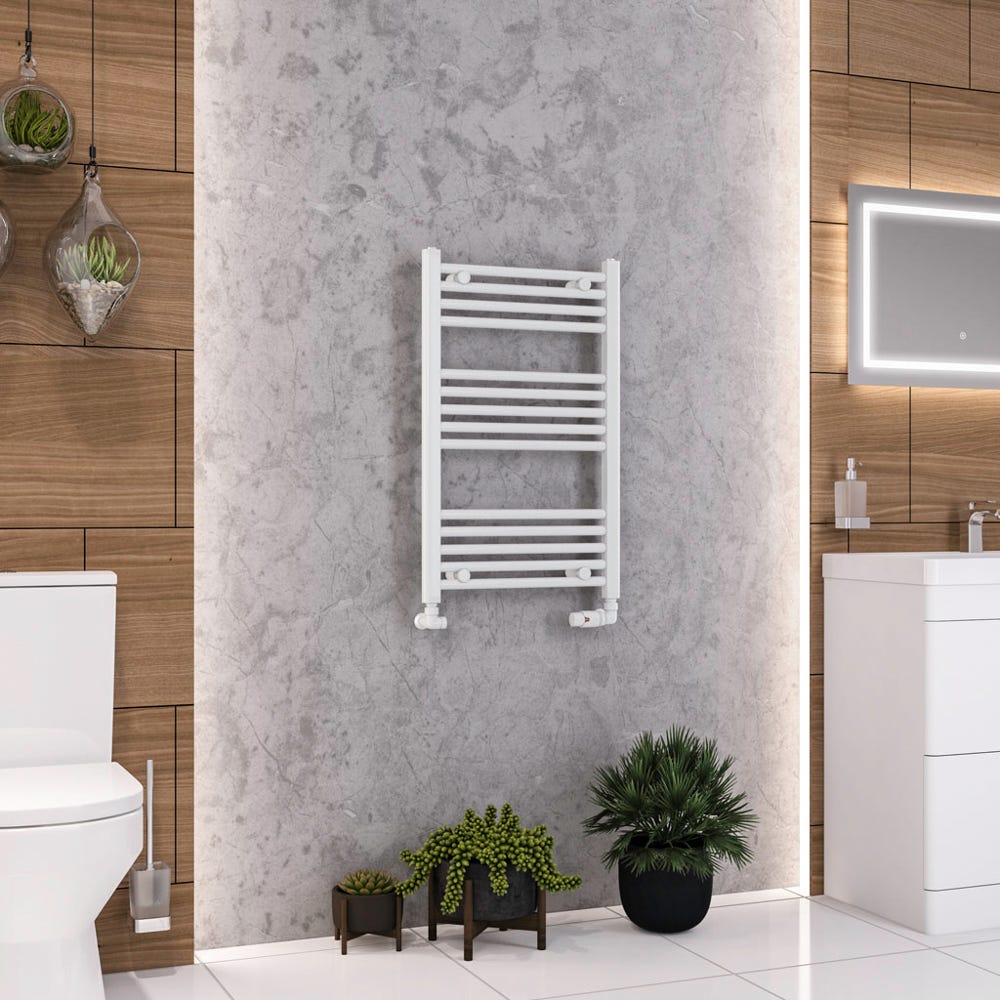 Eastbrook Wendover Gloss White Straight Towel Radiator 800 x 500mm