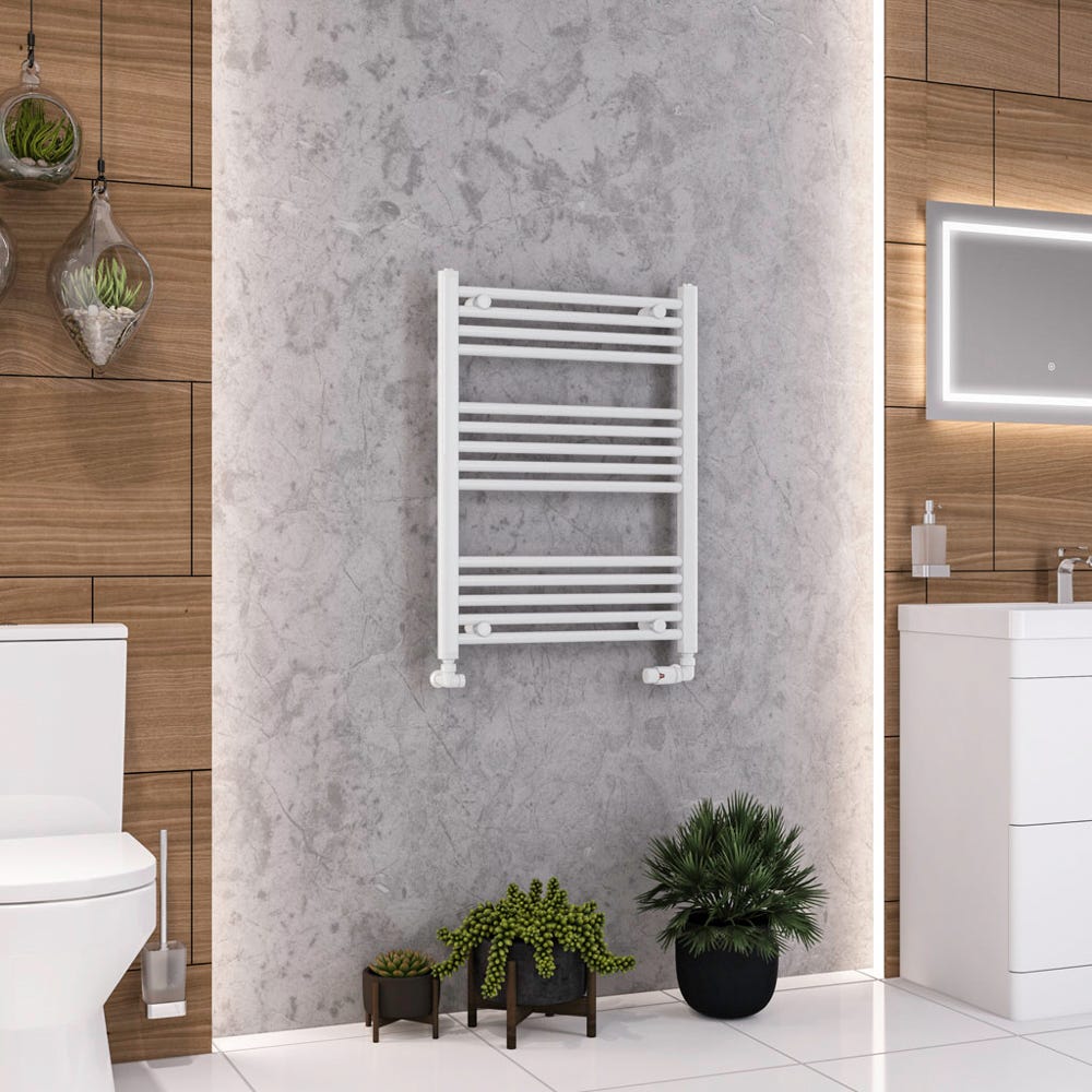Eastbrook Wendover Gloss White Straight Towel Radiator 800 x 600mm